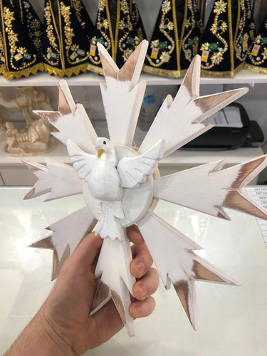Divino Espírito Santo 30cm Madeira - Branco