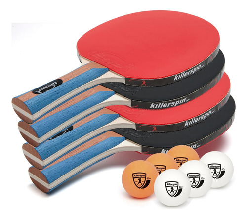 Juego De 4 Paletas De Tenis De Mesa Y 6 Pelotas De Ping Pong Multi