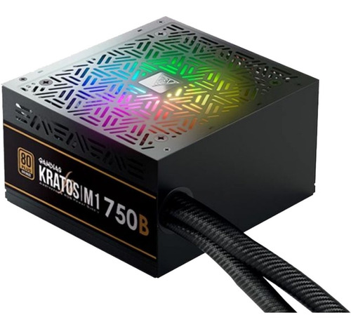 Fonte Gamdias Kratos M1-750w 80 Plus Bronze Pfc Ativo Rgb Cor Black 100V/240V