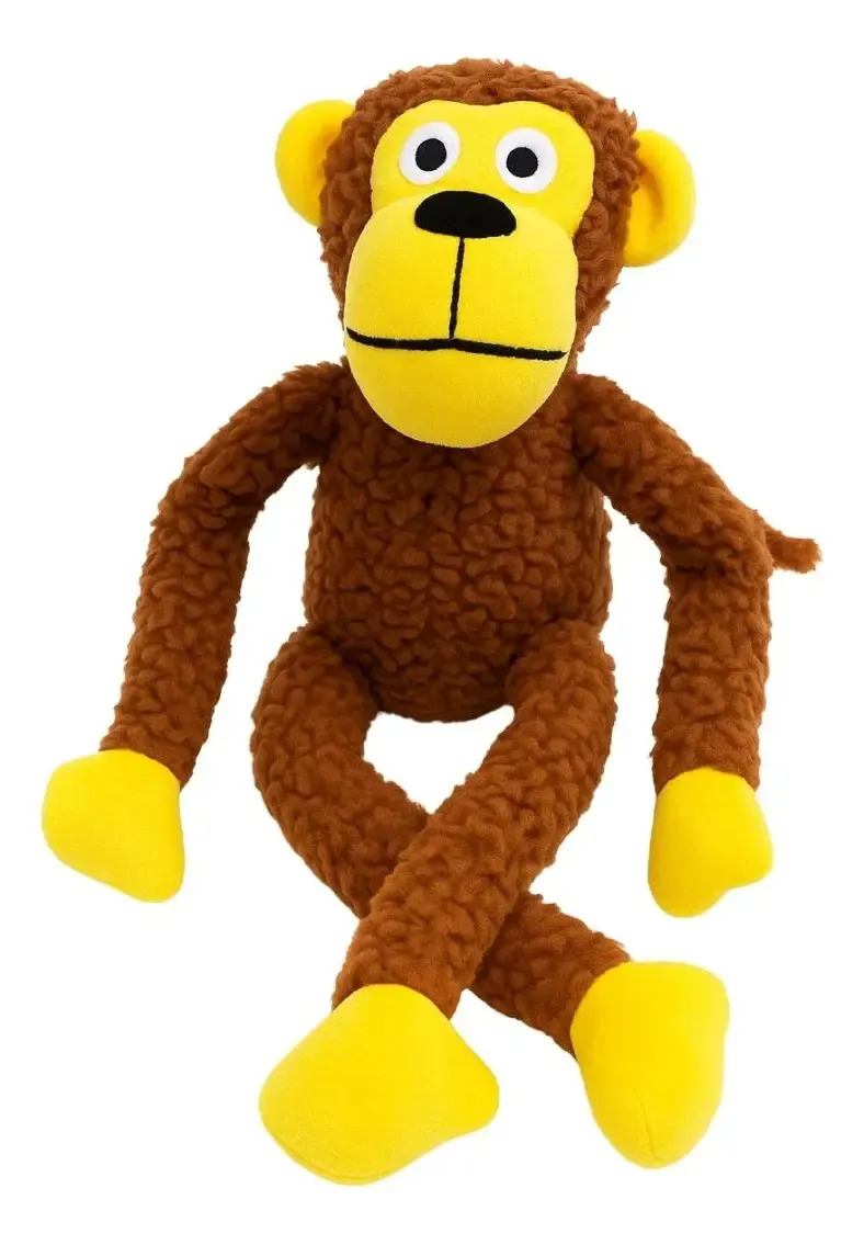 Brinquedo Macaco Pelúcia Grande Cão 47cm Com Apito