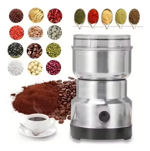 Moedor De Cafe Eletrico Multifuncional Inox Temperos Graos