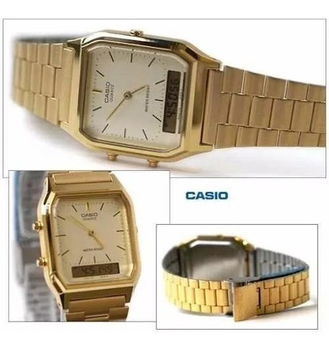 Relógio Casio Retrô Analógico Digital Aq-230ga-9dmq Dourado
