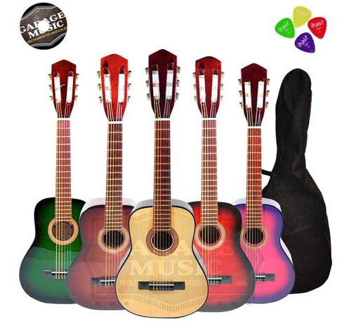 Guitarra Electrocriolla Clasica Mini Niños Funda Pua Curso