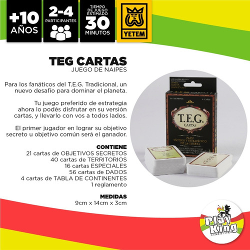 Imagen 2 de 10 de Teg Cartas - Juego De Mesa Playking
