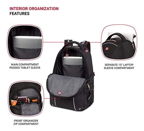 Swissgear 3258 Mochila Para Portátil, Negra, 18,5 Pulgadas