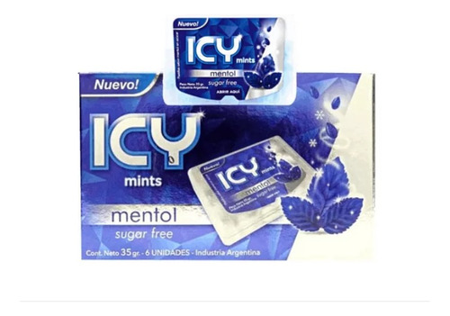 Pastillas Icy Mentol Sin Azucar Pack X6 Sin Tacc 