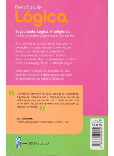 Livro de Passatempo Coquetel Coleção Problemas de Lógica em