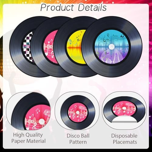 60 Manteles Individuales Desechables De Papel De Disco De 13