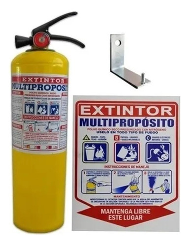 Extintor  Pqs Abc Multiproposito X 20 Lb + Aviso+ Soporte  