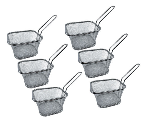 12 Canastas Cesta Mini Acero Inox Chip Papas Fritas 