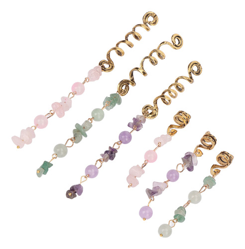Juego De 6 Piezas De Joyas Para Rastas, Color Verde, Rosa Y