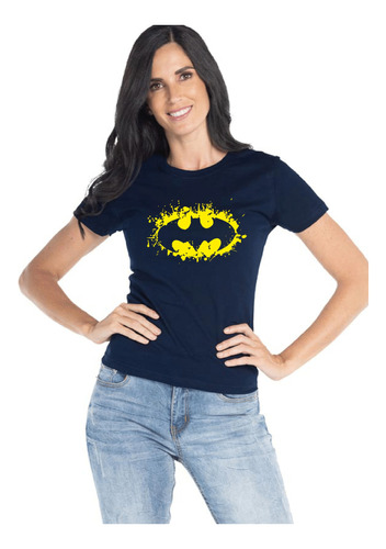 Playera Batman Dama Logo Amarillo