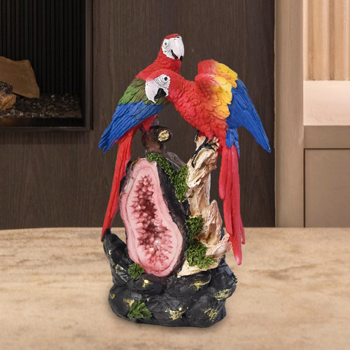 Figura De Loro, Decoración 11,5 Cm X 7 Cm X 18,5 Cm 2 Loros