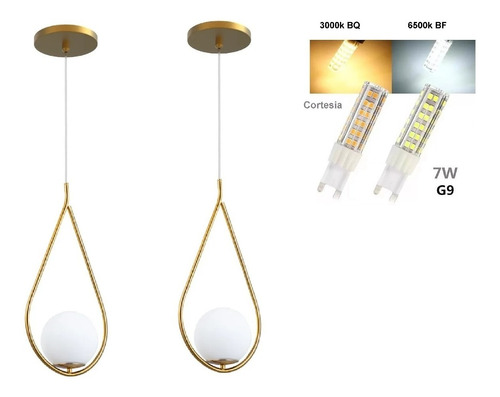 Kit 2 Lustre Pendente Jabuticaba Gota Moderno Lina 