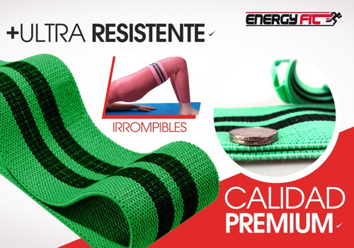 Imagen 7 de 10 de Bandas Elasticas Kit 3 Resistencia Tela Anti Deslizamiento