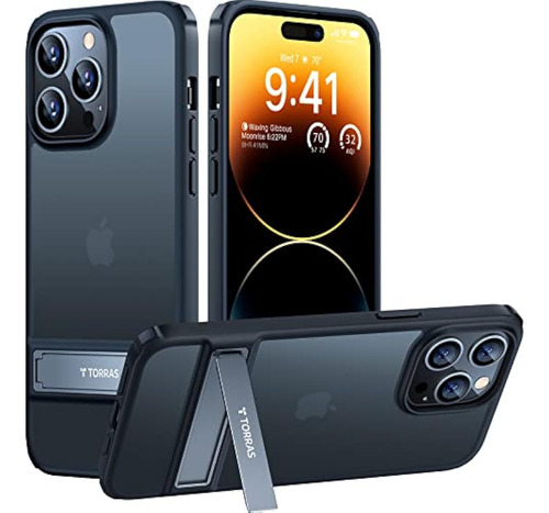 Funda Para iPhone 14 Pro Soporte Delgada Translucida Negro