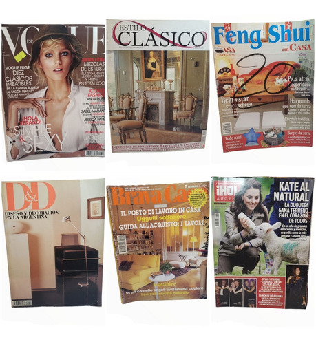 Revistas Vogue Hola Brava Casa D & D Feng Shui Lote X 6 