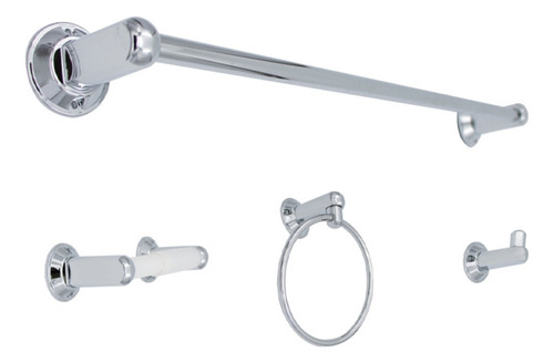 Juego De 4 Accesorios Cromados Para Empotrar Fontanery Color Plateado