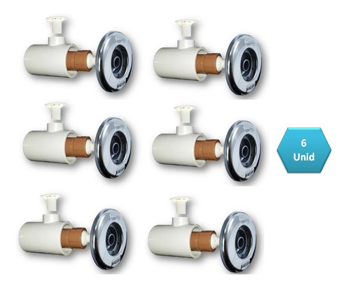 Kit C/ 6 Dispositivo De Hidro Sodramar Em Inox Encaixe 50mm