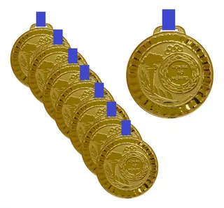 30 Medalhas Metal 29mm C/fita Azul Premiação Honra Ao Mérito