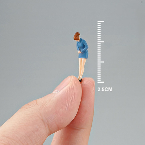 Figura En Miniatura Figuras De Diorama Chica En Vestido Azul
