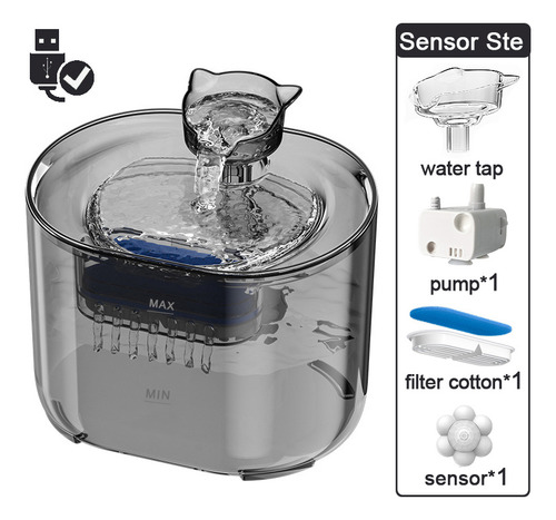 Fuente De Filtro Automática Para Mascotas Con Sensor Cat Wat