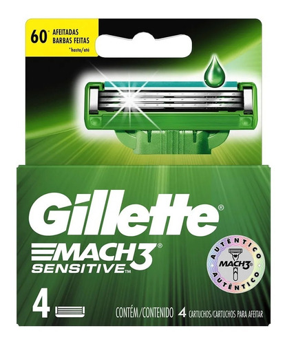 Repuestos Para Afeitar Gillette Mach3 Sensitive 4 u