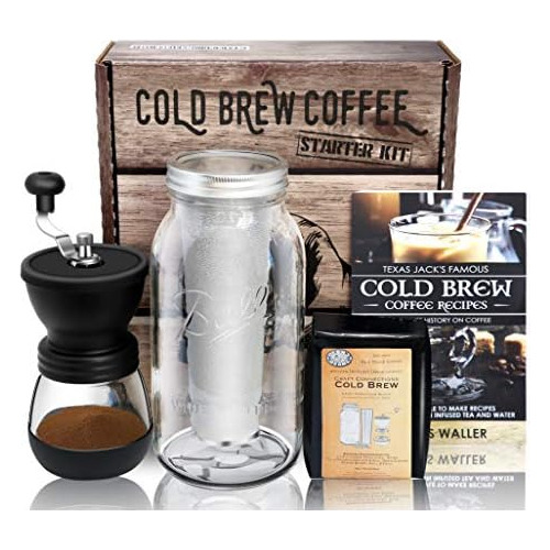 Kit De Inicio Cafetera Cold Brew - Tarro Mason De Medio...