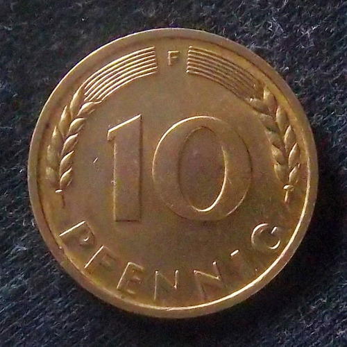 Alemania 10 Pfennig 1949 F Excelente Km 103