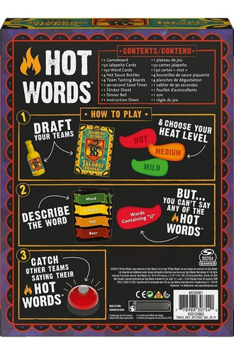 Hot Words Juego De Mesa Para Fiesta En Inglés