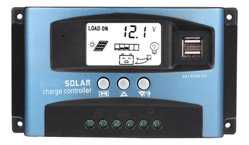 Mppt 50a Controlador De Carga Solar Dual Usb Lcd Display 12v