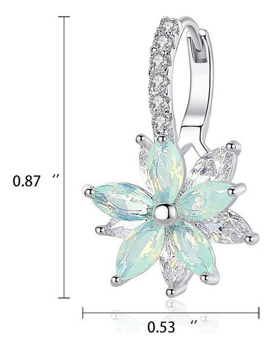 1 Par Aretes De Orquídea Con Circonita Cúbica Para Mujer