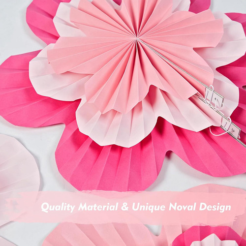 Set De Flores En Forma De Abanico De Papel Para Decoración