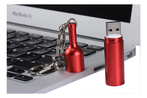 Memoria Usb Con Forma De Botella Roja, Lápiz De Memoria De M