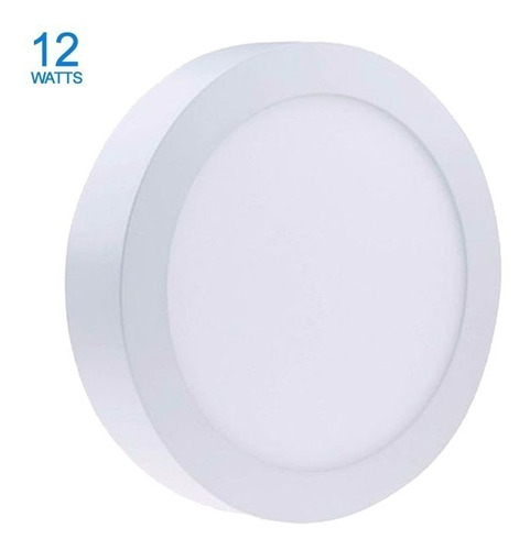 Panel Plafon Redondo 12w Macroled Pr12 Aplicar Blanco Frio
