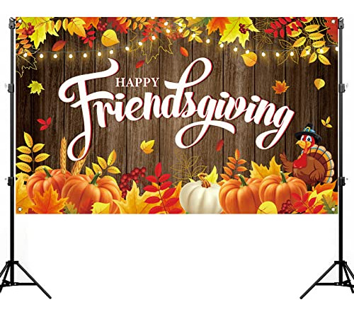 Nepnuser Happy Friendsgiving Photo Booth Backdrop D4pbg