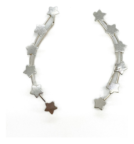 Par De Aros Trepadores Estrellas De Plata 925 36 Mm 