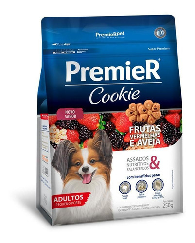 Petisco Premier Cookie Cães Adultos Frutas Vermelhas E Aveia