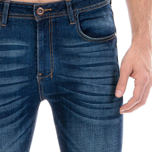 Imagen 5 de 7 de Jeans Pantalón De Mezclilla Caballero Skinny Dark Indigo