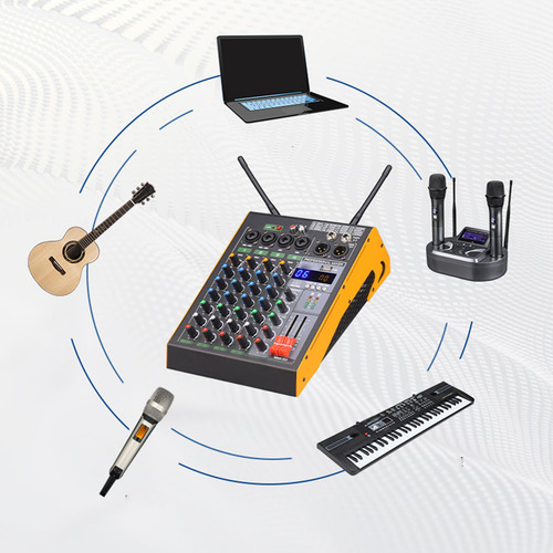 Mixer De Som De 4 Canais Sm4 Mixing Console Dual Wireless