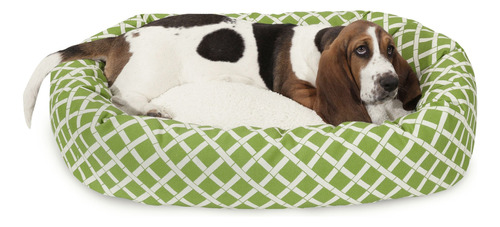 Cama Para Perro De Bagel Sherpa De Bambú Salvia De 32 PuLG.