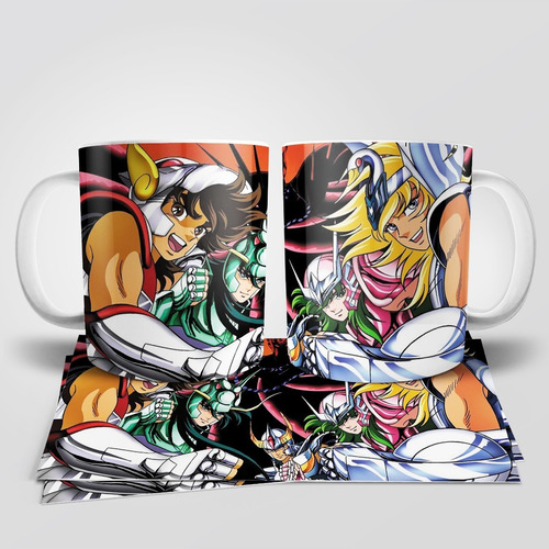 Caballeros Del Zodiaco Saga Santuario Taza Tu Propio Estilo Blanco
