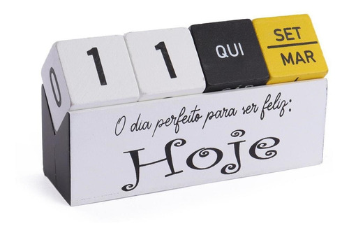 Calendário Decorativo Permanente Com Frase Em Madeira