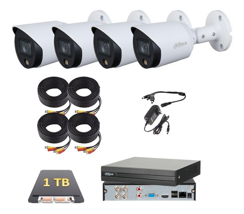 Kit Dahua Cctv 4 Cámaras Micrófono 2mp Dvr 4 Canales