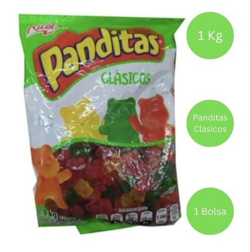 Panditas Ricolino 1 Kg 1 Bolsas Jalea Dulce Fiesta Piñata