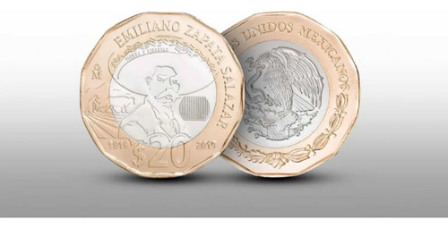 Moneda $20 Aniversario Emiliano Zapata Salazar