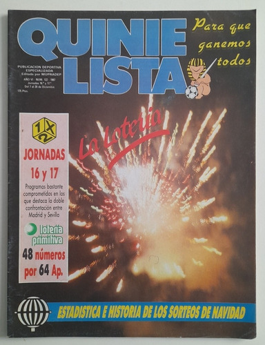 Revista Quinielista N° 122 - Futbol Español 1987 Fs