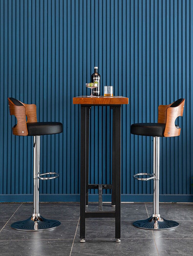 Pack 2 Silla Piso Bar Altura Regulable Taburete Con Respaldo