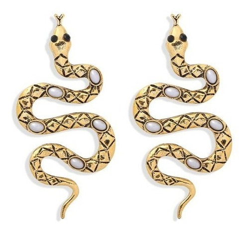 Aretes Diseño De Serpiente  Con Perlas  Excelente Calidad