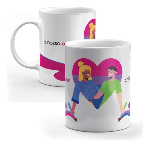 Caneca Orgulho Lgbtqia+ Bandeira Bissexual - Personalizada